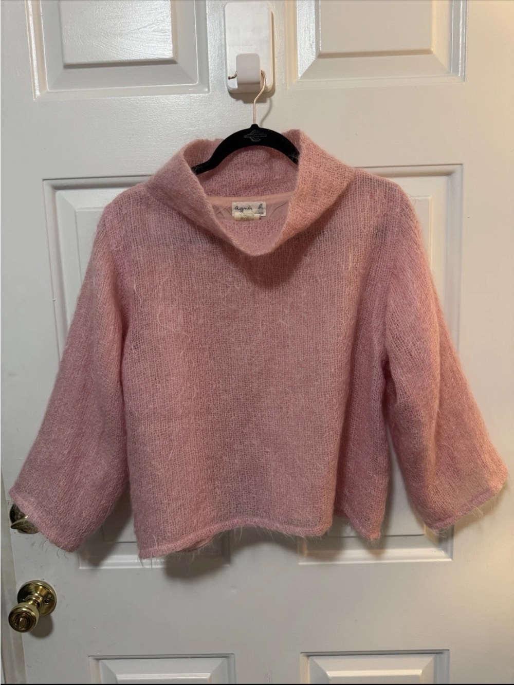 Agnes B. Vintage Pink Wool Blend Mohair Mockneck Sweater Size 2